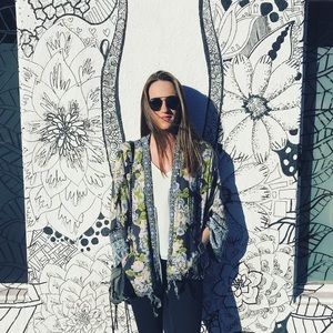 Free People floral zip jacket